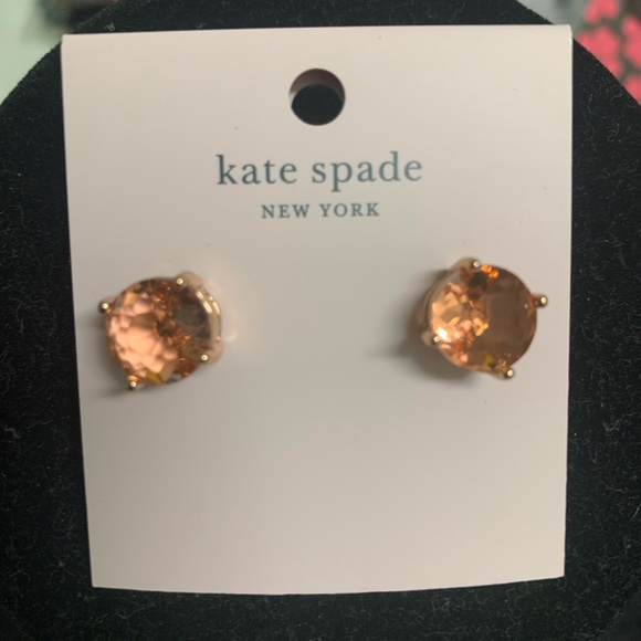 Kate Spade light Peach gumdrop stud earrings glass gum drop - Picture 1 of 9